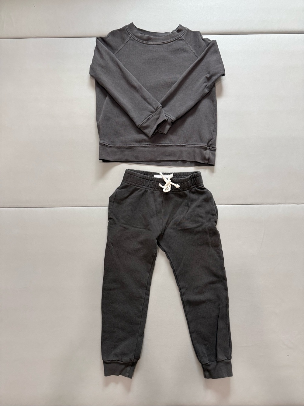 MATE THE LABEL Mini Organic Terry Sweatshirt & Jogger Set -Charcoal